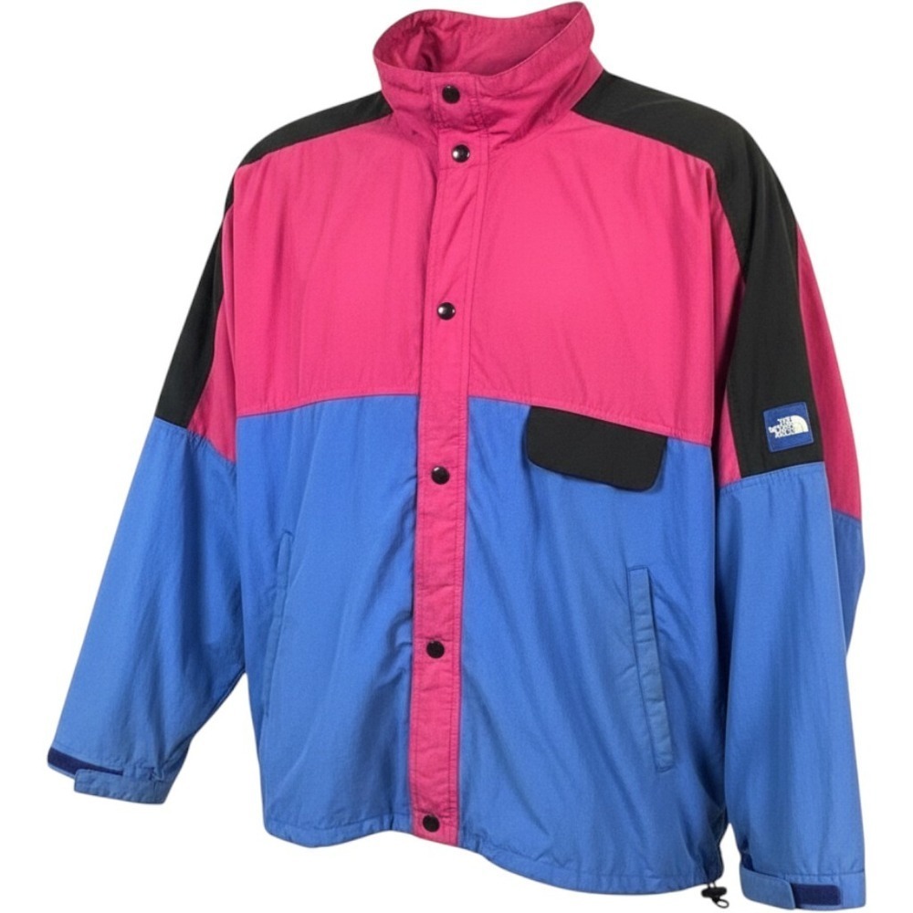 The North Face Windbreaker Jacket Mens Large Pink Blue Vintage Colorblock Retro